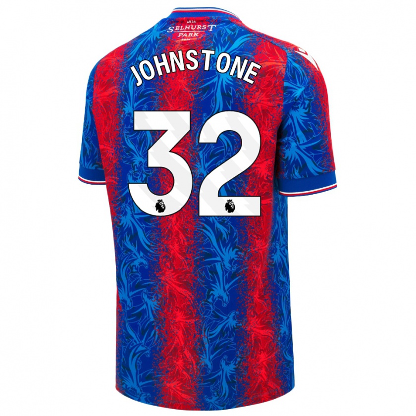 Kandiny Enfant Maillot Sam Johnstone #32 Rayures Rouges Et Bleues Tenues Domicile 2024/25 T-Shirt