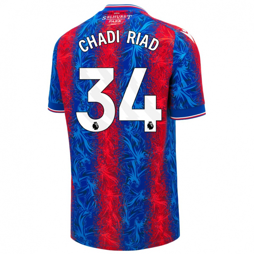 Kandiny Enfant Maillot Chadi Riad #34 Rayures Rouges Et Bleues Tenues Domicile 2024/25 T-Shirt