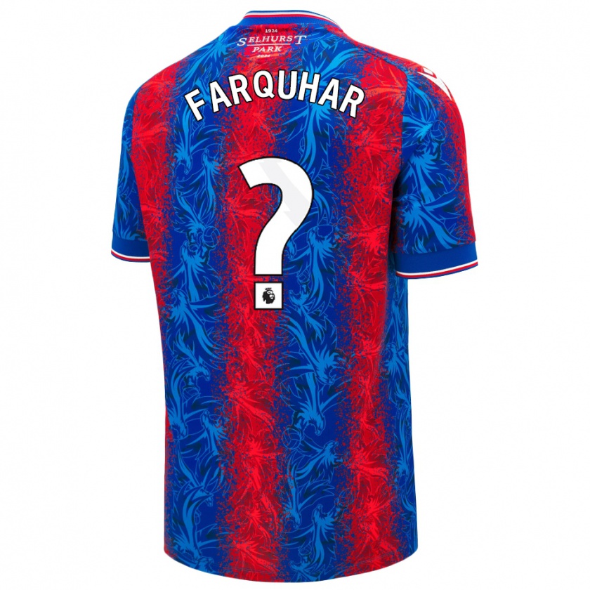 Kandiny Enfant Maillot Craig Farquhar #0 Rayures Rouges Et Bleues Tenues Domicile 2024/25 T-Shirt