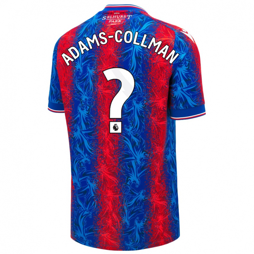 Kandiny Enfant Maillot Kai-Reece Adams-Collman #0 Rayures Rouges Et Bleues Tenues Domicile 2024/25 T-Shirt