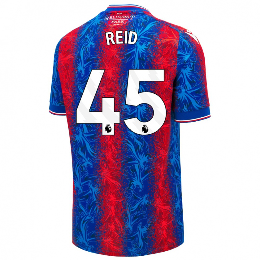 Kandiny Enfant Maillot Dylan Reid #45 Rayures Rouges Et Bleues Tenues Domicile 2024/25 T-Shirt