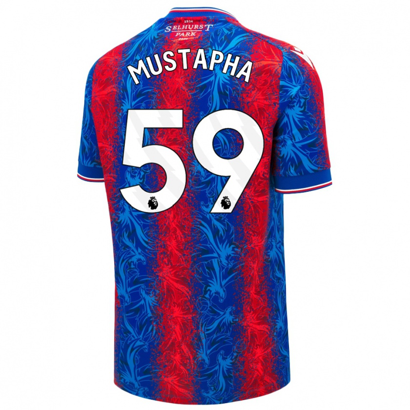 Kandiny Enfant Maillot Hindolo Mustapha #59 Rayures Rouges Et Bleues Tenues Domicile 2024/25 T-Shirt