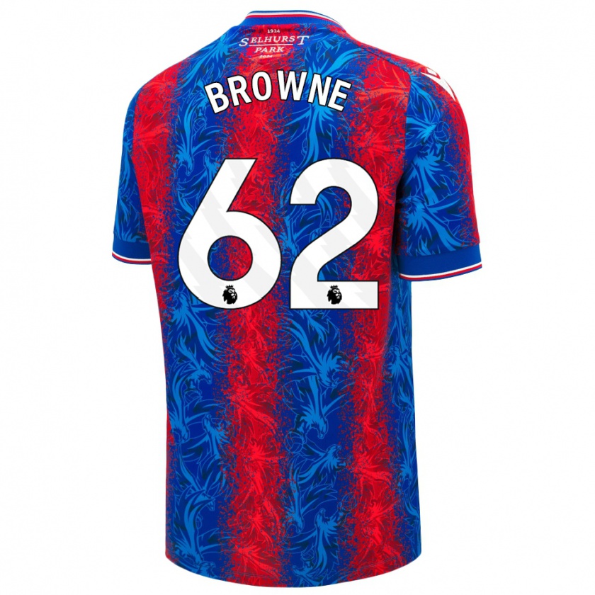 Kandiny Enfant Maillot Luke Browne #62 Rayures Rouges Et Bleues Tenues Domicile 2024/25 T-Shirt