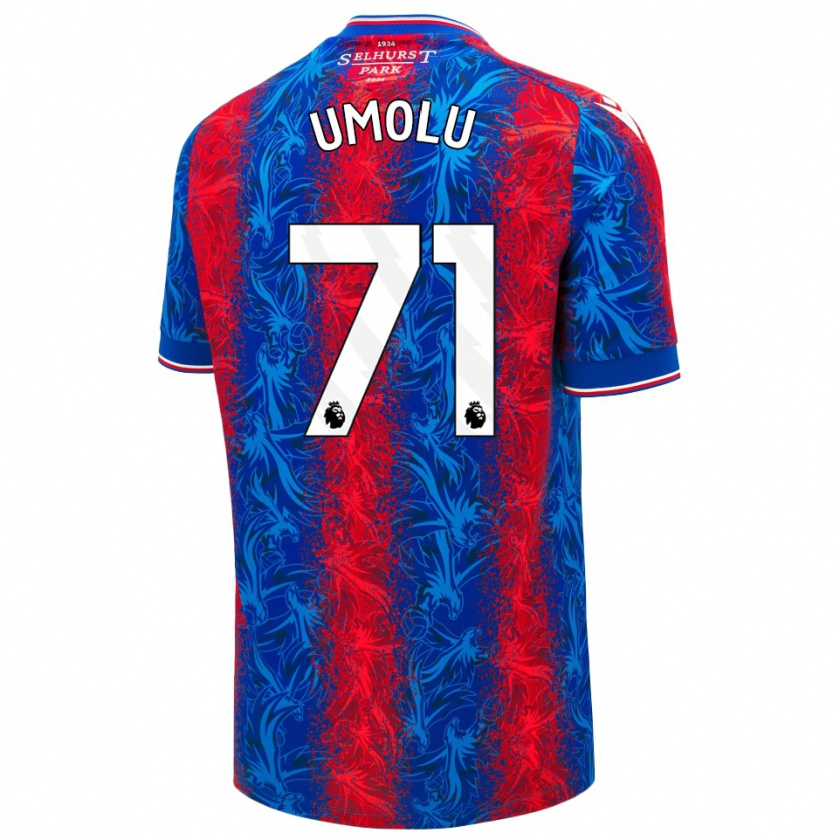 Kandiny Enfant Maillot Jemiah Umolu #71 Rayures Rouges Et Bleues Tenues Domicile 2024/25 T-Shirt