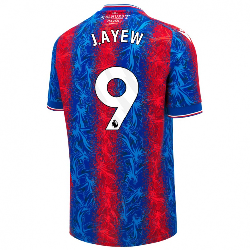 Kandiny Enfant Maillot Jordan Ayew #9 Rayures Rouges Et Bleues Tenues Domicile 2024/25 T-Shirt