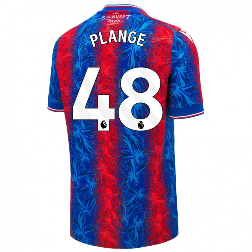 Kandiny Enfant Maillot Luke Plange #48 Rayures Rouges Et Bleues Tenues Domicile 2024/25 T-Shirt