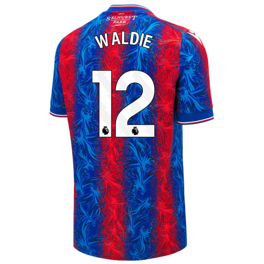 Kandiny Enfant Maillot Lizzie Waldie #12 Rayures Rouges Et Bleues Tenues Domicile 2024/25 T-Shirt