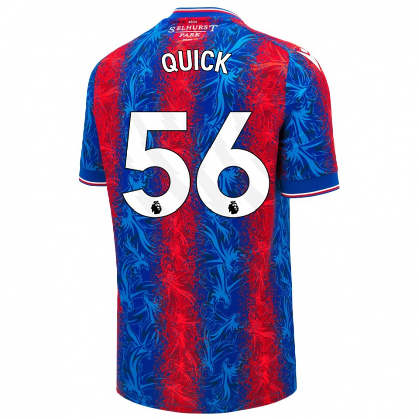 Kandiny Enfant Maillot Daniel Quick #56 Rayures Rouges Et Bleues Tenues Domicile 2024/25 T-Shirt