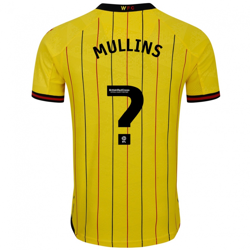 Kandiny Enfant Maillot Joshua Mullins #0 Jaune Et Noir Tenues Domicile 2024/25 T-Shirt