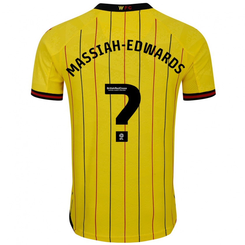 Kandiny Enfant Maillot Zavier Massiah-Edwards #0 Jaune Et Noir Tenues Domicile 2024/25 T-Shirt