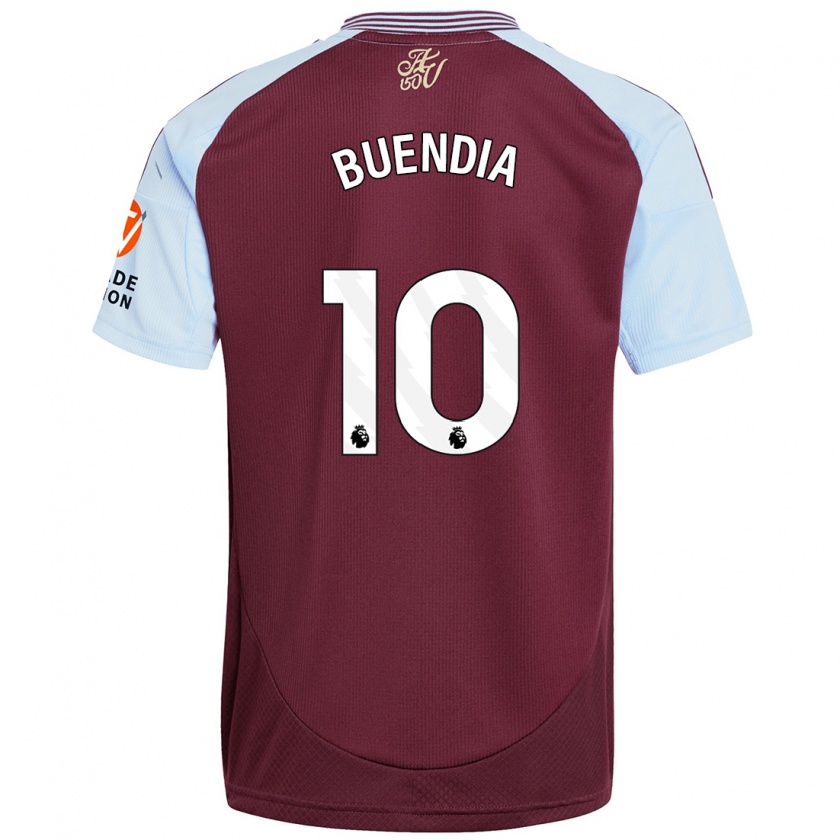 Kandiny Enfant Maillot Emiliano Buendía #10 Bordeaux Bleu Ciel Tenues Domicile 2024/25 T-Shirt