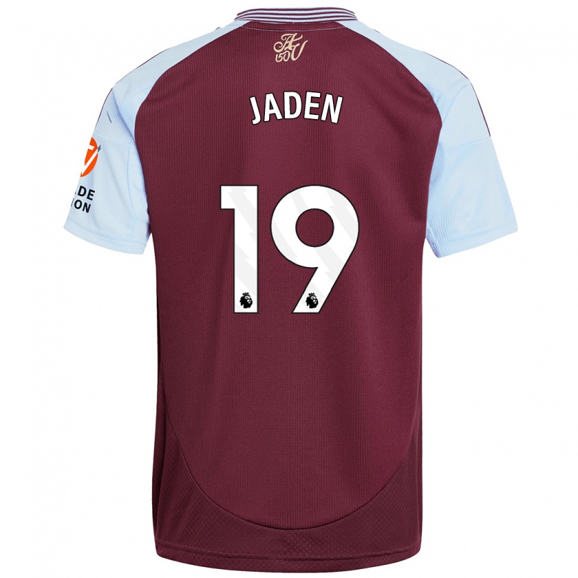 Kandiny Enfant Maillot Jaden Philogene #19 Bordeaux Bleu Ciel Tenues Domicile 2024/25 T-Shirt