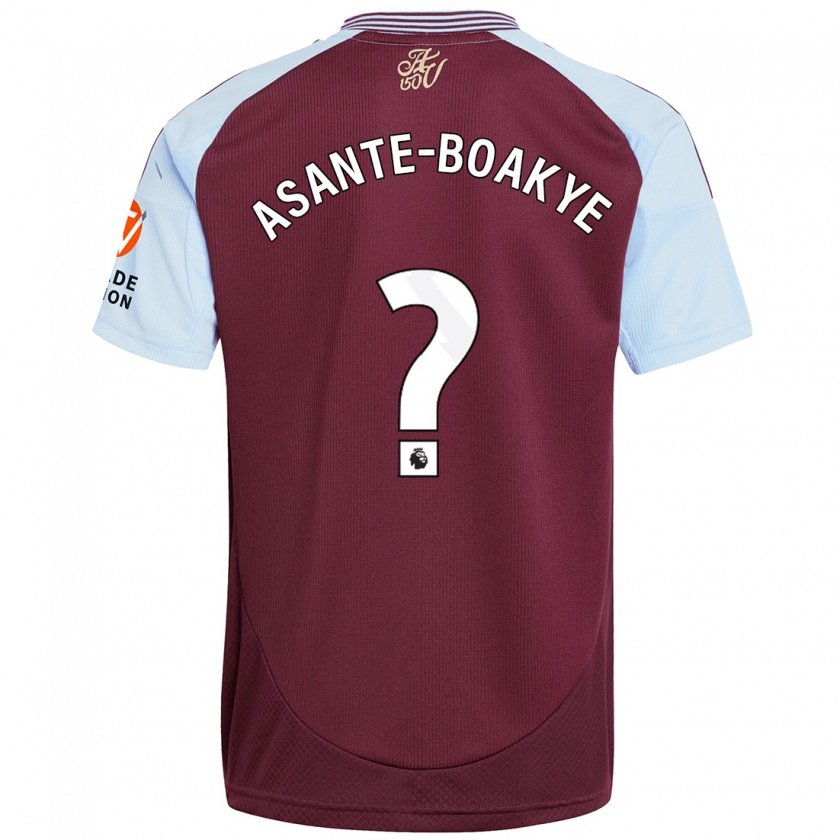 Kandiny Enfant Maillot Max Asante-Boakye #0 Bordeaux Bleu Ciel Tenues Domicile 2024/25 T-Shirt