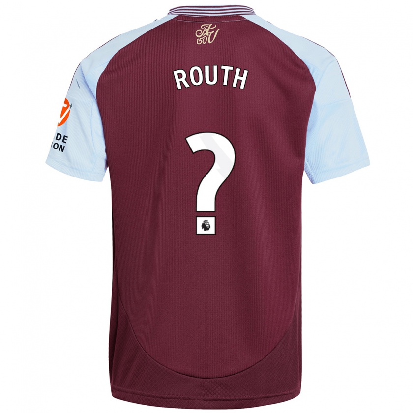 Kandiny Enfant Maillot Leon Routh #0 Bordeaux Bleu Ciel Tenues Domicile 2024/25 T-Shirt