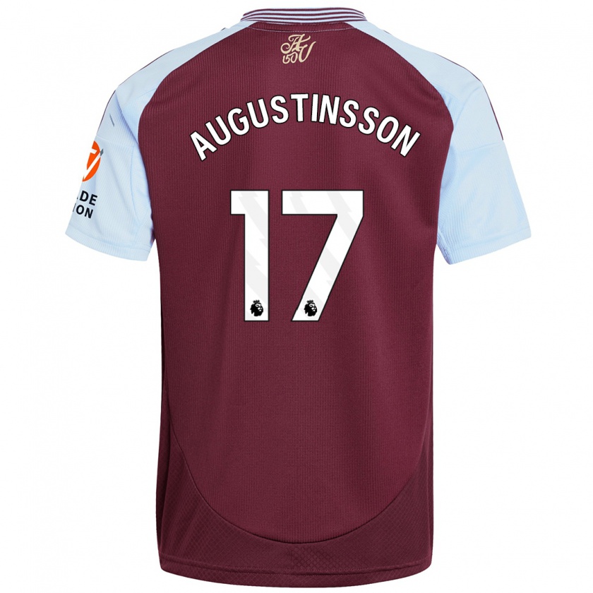 Kandiny Enfant Maillot Ludwig Augustinsson #17 Bordeaux Bleu Ciel Tenues Domicile 2024/25 T-Shirt