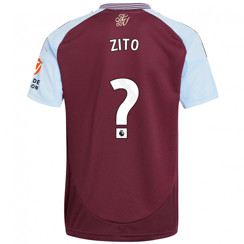 Kandiny Enfant Maillot Patrick Zito #0 Bordeaux Bleu Ciel Tenues Domicile 2024/25 T-Shirt