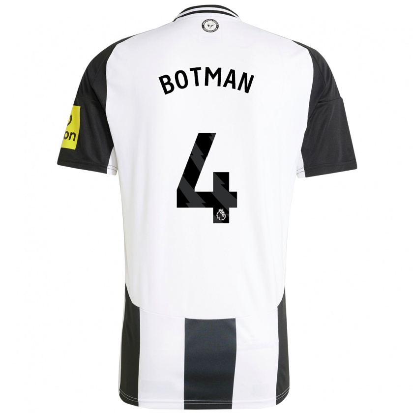 Kandiny Enfant Maillot Sven Botman #4 Blanc Noir Tenues Domicile 2024/25 T-Shirt