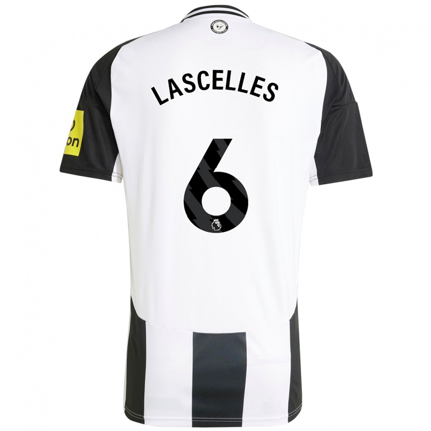 Kandiny Enfant Maillot Jamaal Lascelles #6 Blanc Noir Tenues Domicile 2024/25 T-Shirt