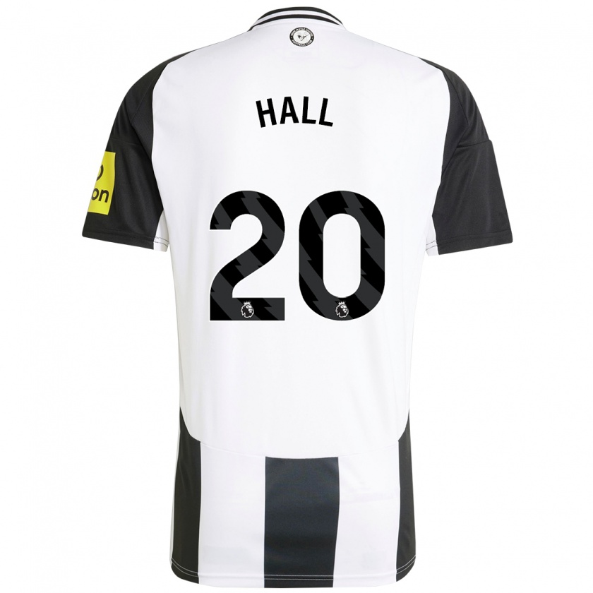 Kandiny Enfant Maillot Lewis Hall #20 Blanc Noir Tenues Domicile 2024/25 T-Shirt