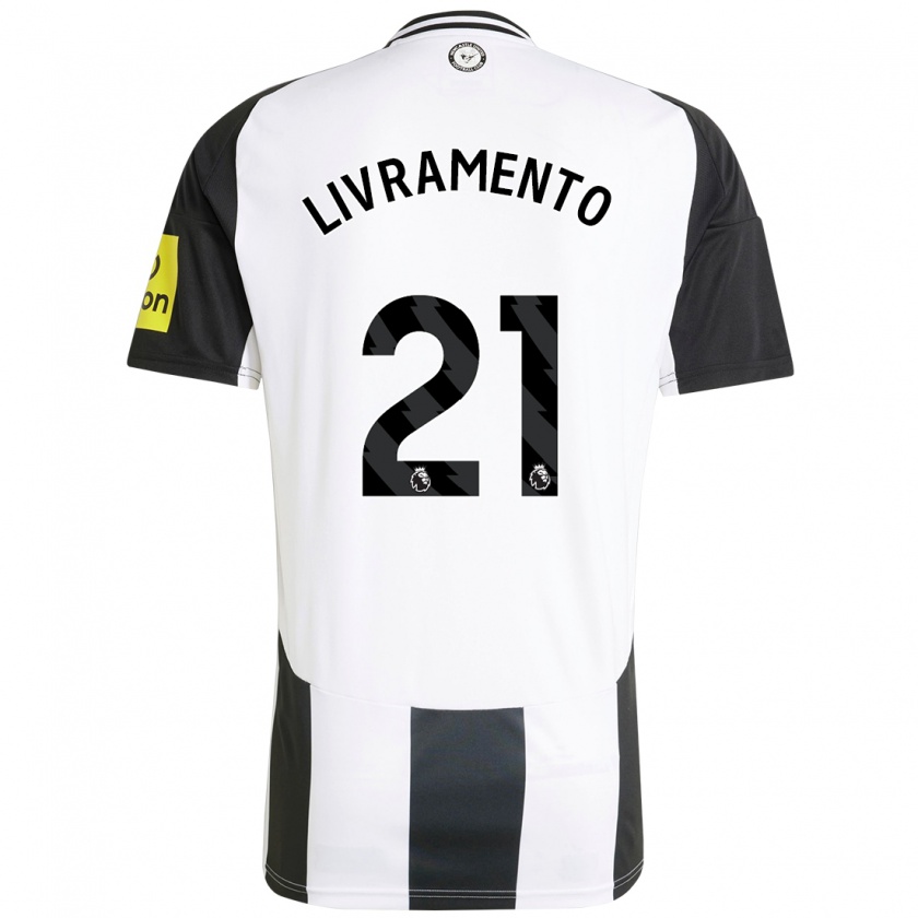 Kandiny Enfant Maillot Tino Livramento #21 Blanc Noir Tenues Domicile 2024/25 T-Shirt