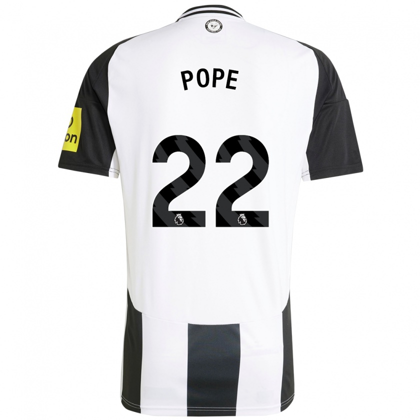 Kandiny Enfant Maillot Nick Pope #22 Blanc Noir Tenues Domicile 2024/25 T-Shirt