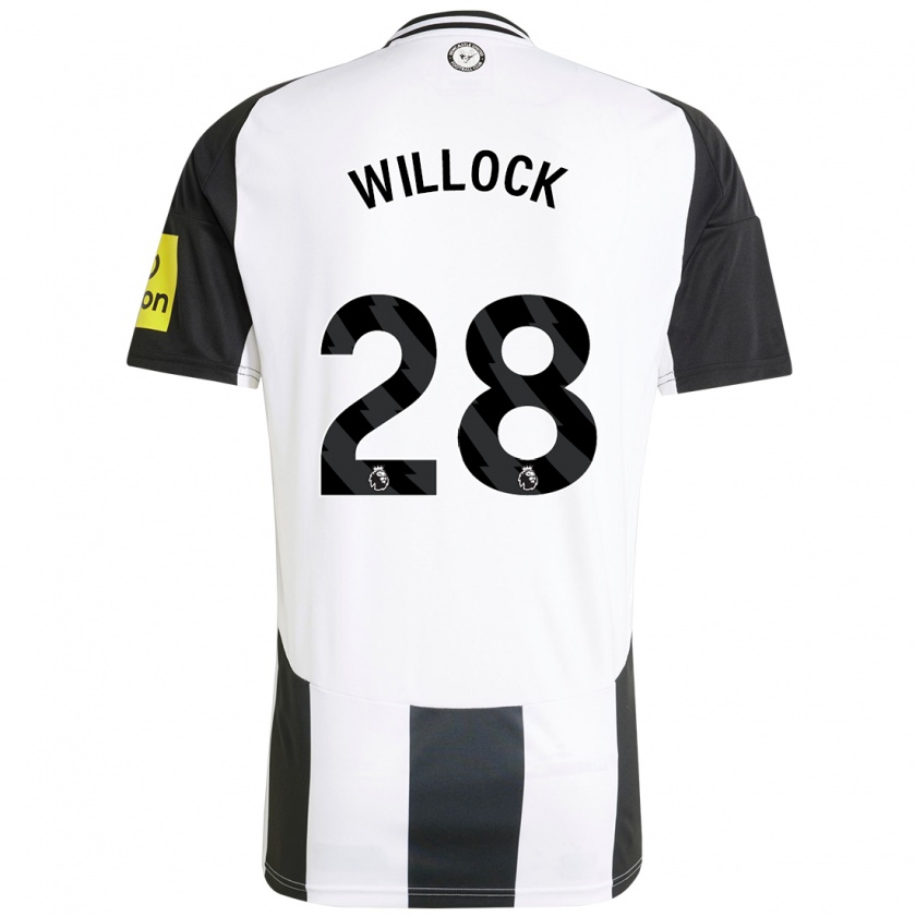 Kandiny Enfant Maillot Joe Willock #28 Blanc Noir Tenues Domicile 2024/25 T-Shirt