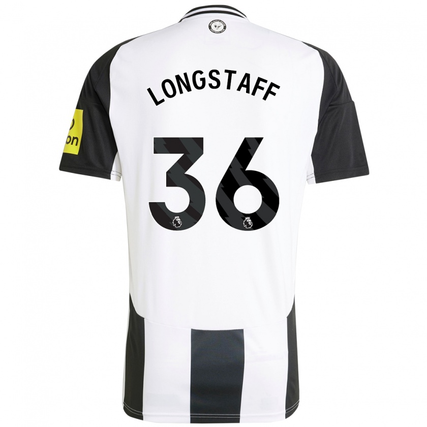 Kandiny Enfant Maillot Sean Longstaff #36 Blanc Noir Tenues Domicile 2024/25 T-Shirt