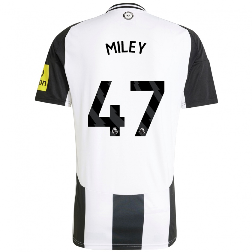 Kandiny Enfant Maillot Jamie Miley #47 Blanc Noir Tenues Domicile 2024/25 T-Shirt