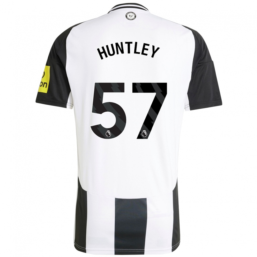 Kandiny Enfant Maillot James Huntley #57 Blanc Noir Tenues Domicile 2024/25 T-Shirt