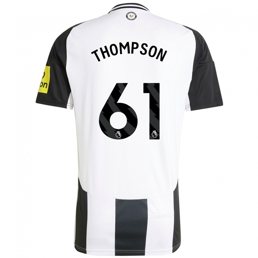 Kandiny Enfant Maillot Max Thompson #61 Blanc Noir Tenues Domicile 2024/25 T-Shirt