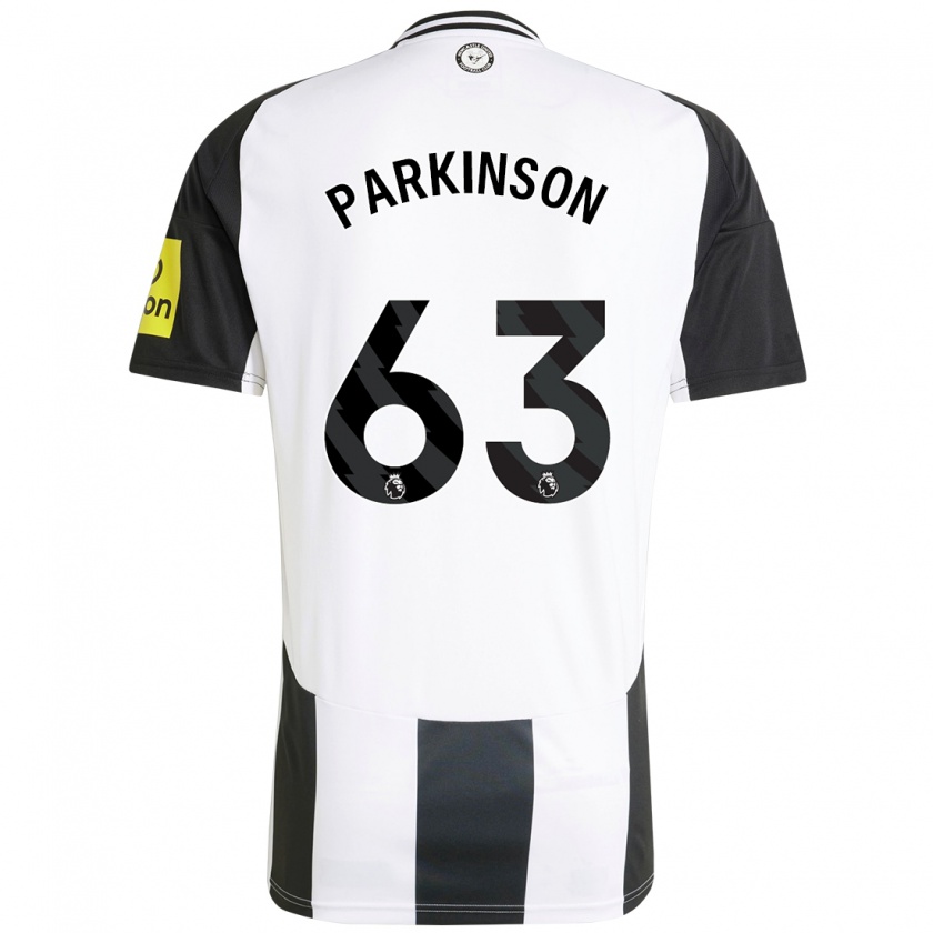 Kandiny Enfant Maillot Ben Parkinson #63 Blanc Noir Tenues Domicile 2024/25 T-Shirt