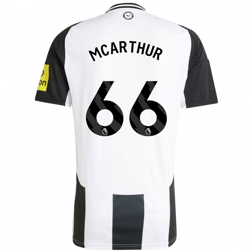 Kandiny Enfant Maillot Charlie Mcarthur #66 Blanc Noir Tenues Domicile 2024/25 T-Shirt