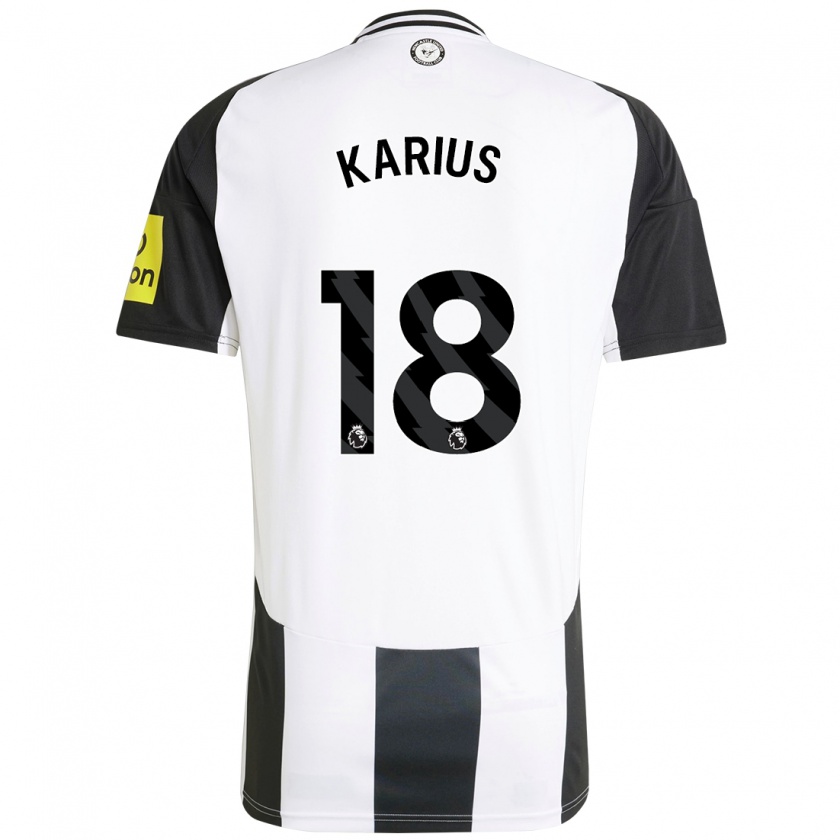 Kandiny Enfant Maillot Loris Karius #18 Blanc Noir Tenues Domicile 2024/25 T-Shirt