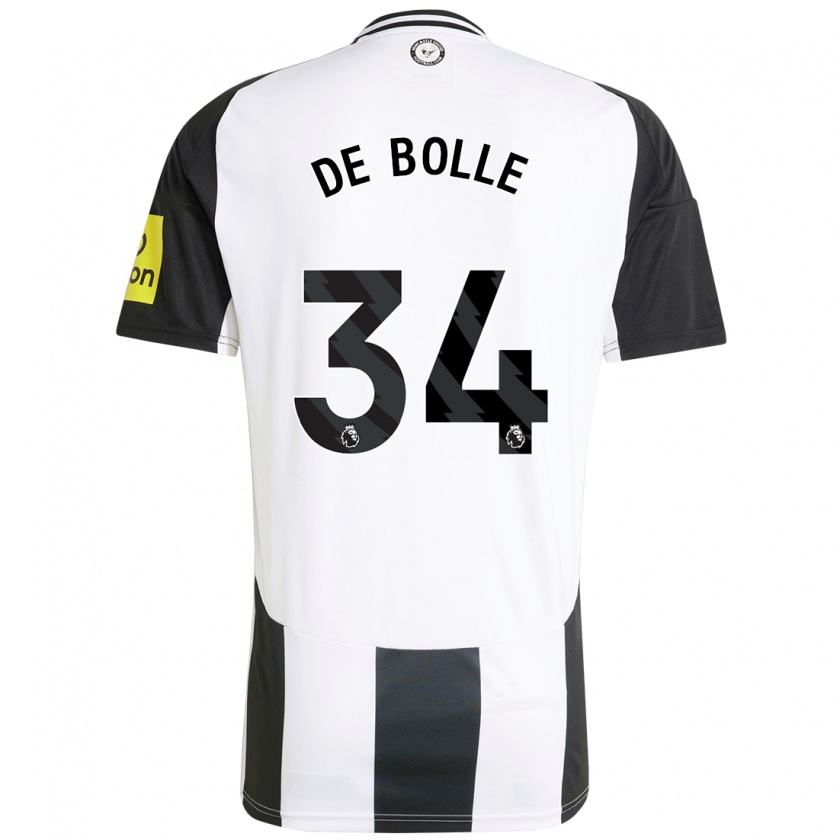 Kandiny Enfant Maillot Lucas De Bolle #34 Blanc Noir Tenues Domicile 2024/25 T-Shirt