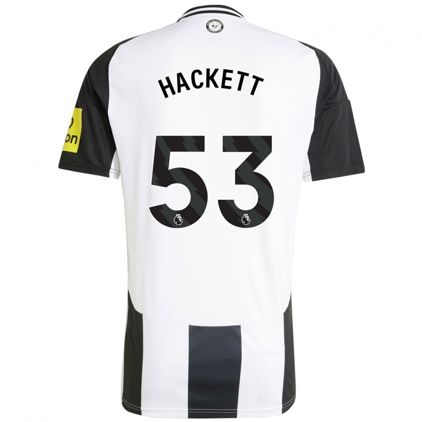 Kandiny Enfant Maillot Jordan Hackett #53 Blanc Noir Tenues Domicile 2024/25 T-Shirt