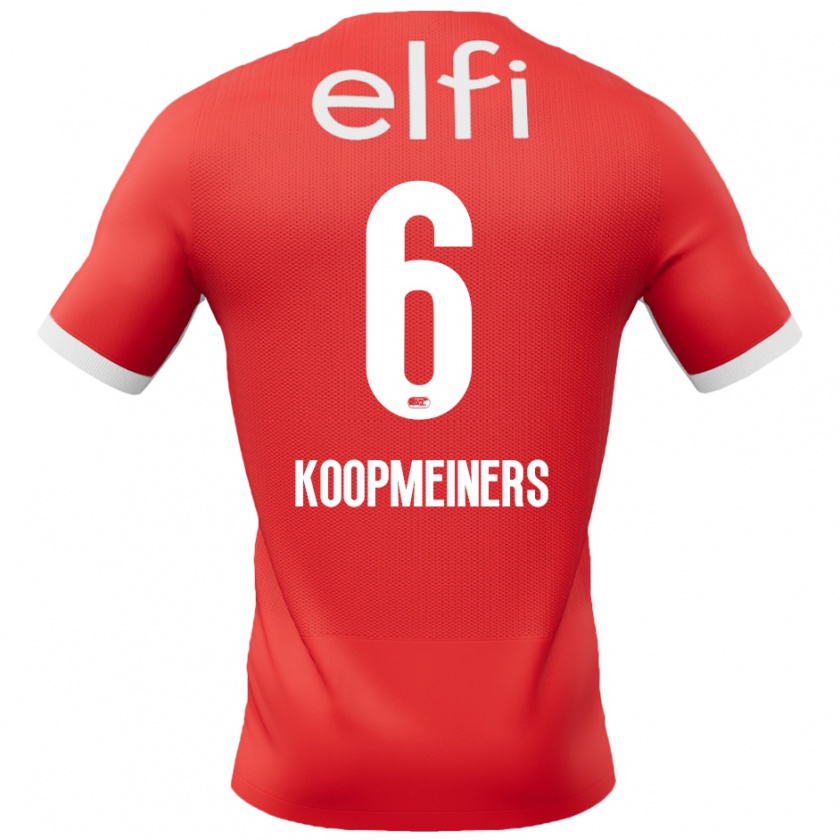 Kandiny Enfant Maillot Peer Koopmeiners #6 Rouge Blanc Tenues Domicile 2024/25 T-Shirt