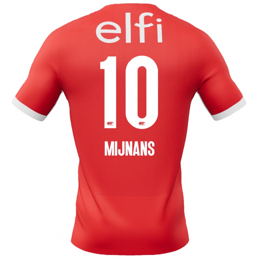 Kandiny Enfant Maillot Sven Mijnans #10 Rouge Blanc Tenues Domicile 2024/25 T-Shirt