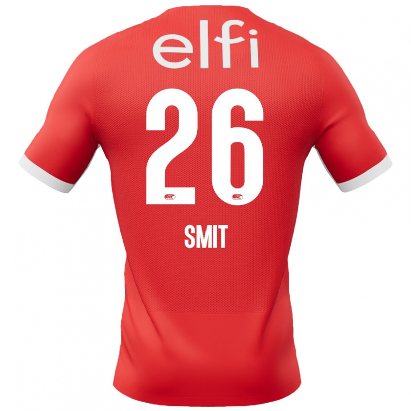 Kandiny Enfant Maillot Kees Smit #26 Rouge Blanc Tenues Domicile 2024/25 T-Shirt