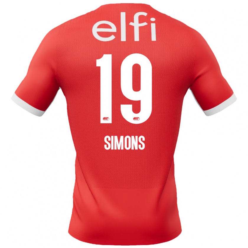 Kandiny Enfant Maillot Saviola Simons #19 Rouge Blanc Tenues Domicile 2024/25 T-Shirt