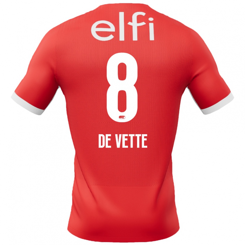 Kandiny Enfant Maillot Manique De Vette #8 Rouge Blanc Tenues Domicile 2024/25 T-Shirt