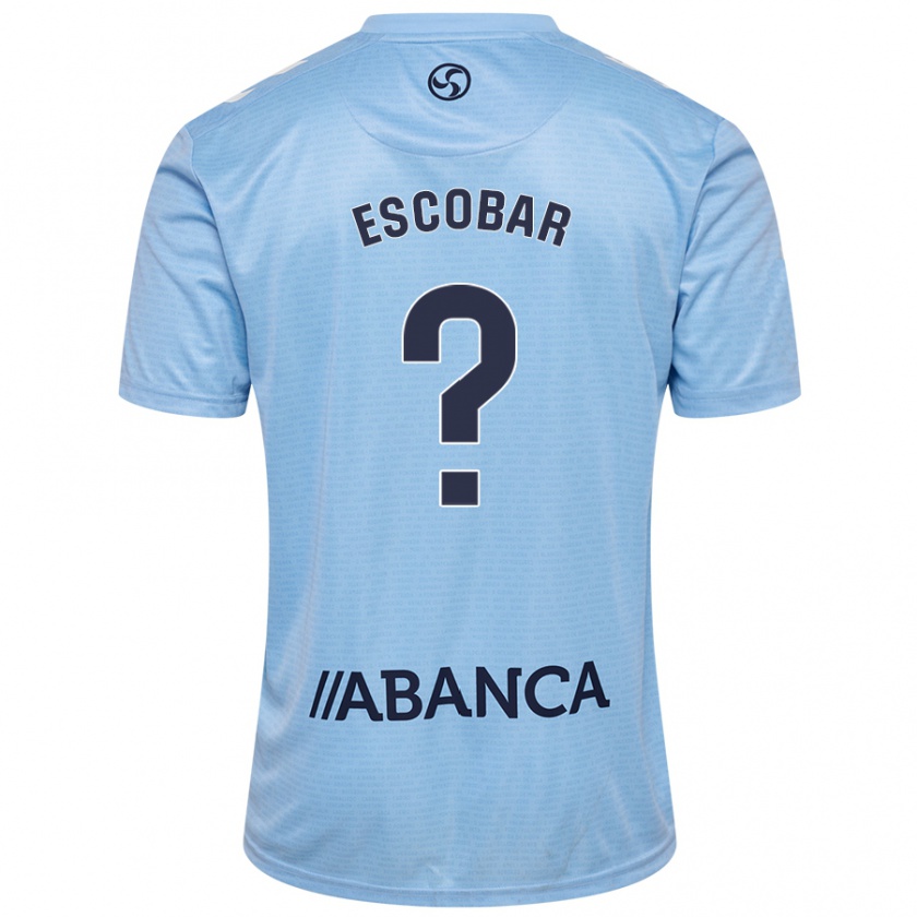 Kandiny Enfant Maillot Jordi Escobar #0 Bleu Ciel Tenues Domicile 2024/25 T-Shirt