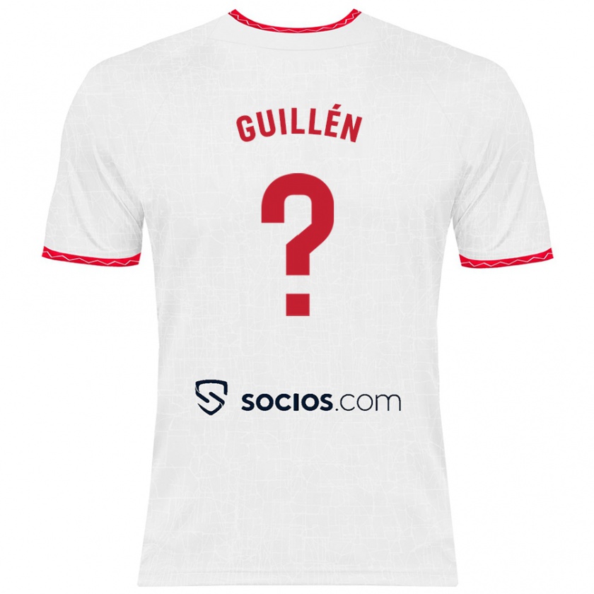 Kandiny Enfant Maillot Nico Guillén #0 Blanc Rouge Tenues Domicile 2024/25 T-Shirt