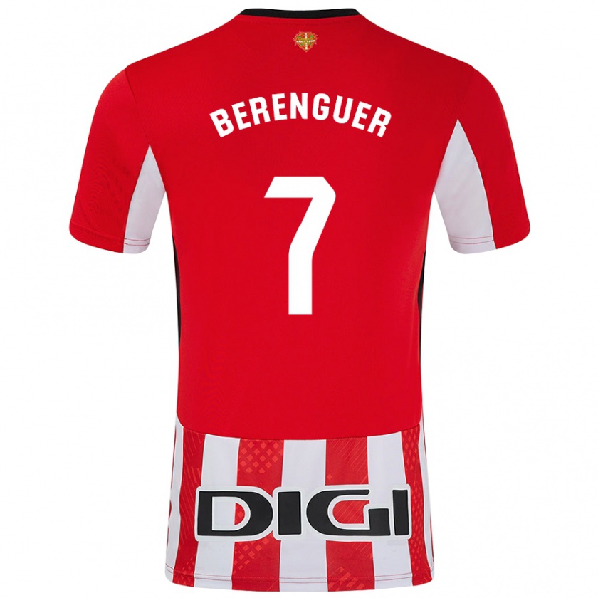 Kandiny Enfant Maillot Álex Berenguer #7 Rouge Blanc Tenues Domicile 2024/25 T-Shirt