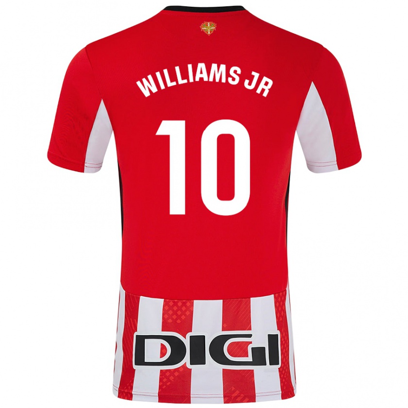 Kandiny Enfant Maillot Nico Williams #10 Rouge Blanc Tenues Domicile 2024/25 T-Shirt