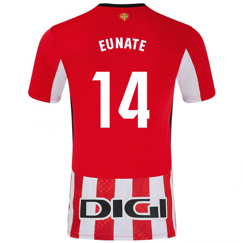 Kandiny Enfant Maillot Eunate Arraiza Otazu #14 Rouge Blanc Tenues Domicile 2024/25 T-Shirt