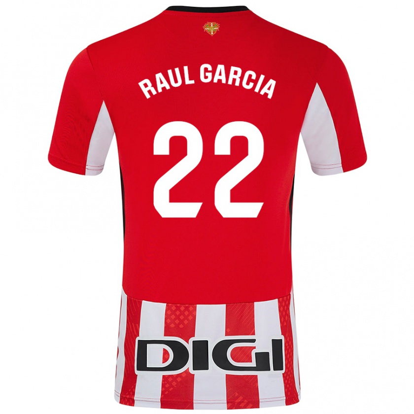 Kandiny Enfant Maillot Raúl García #22 Rouge Blanc Tenues Domicile 2024/25 T-Shirt