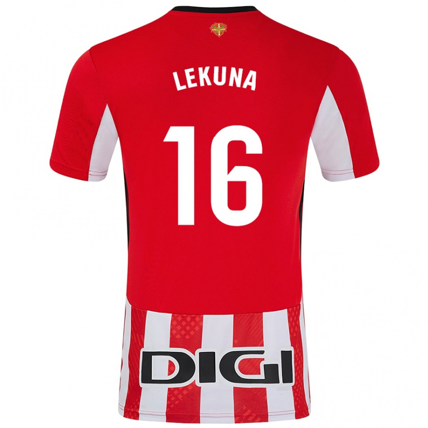 Kandiny Enfant Maillot Adrián Lekuna #16 Rouge Blanc Tenues Domicile 2024/25 T-Shirt