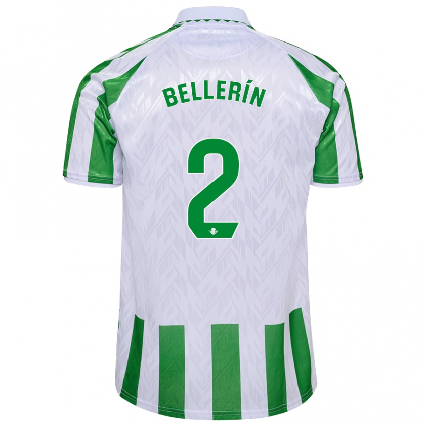 Kandiny Enfant Maillot Héctor Bellerín #2 Rayures Vertes Et Blanches Tenues Domicile 2024/25 T-Shirt