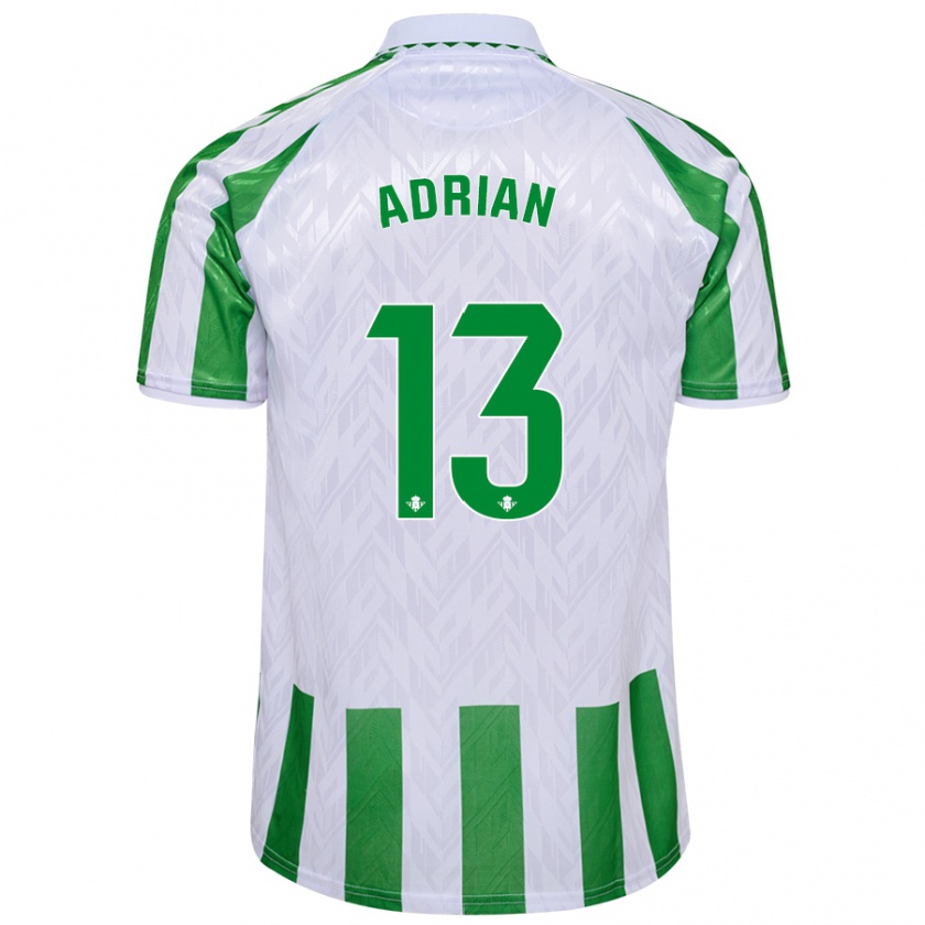 Kandiny Enfant Maillot Adrián #13 Rayures Vertes Et Blanches Tenues Domicile 2024/25 T-Shirt