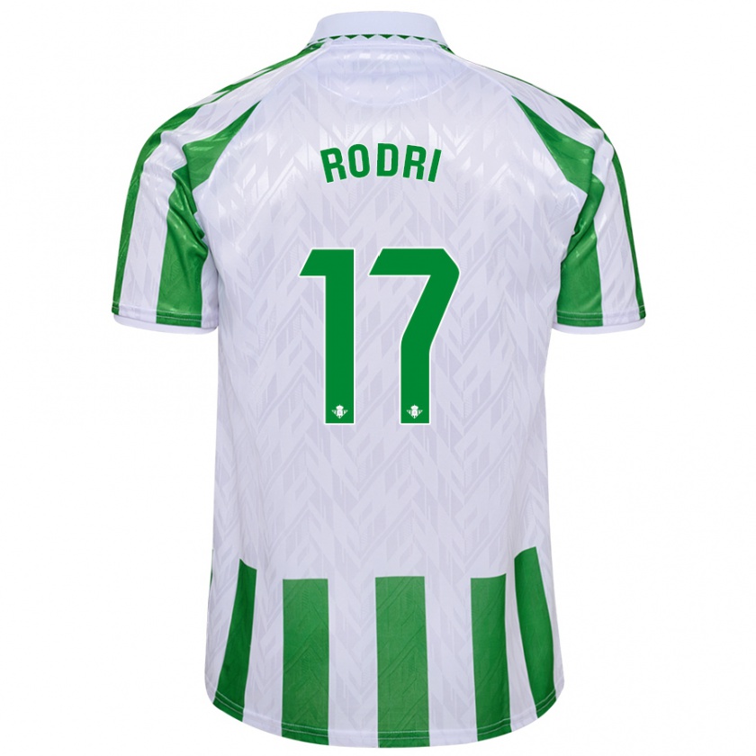 Kandiny Enfant Maillot Rodri Sánchez #17 Rayures Vertes Et Blanches Tenues Domicile 2024/25 T-Shirt